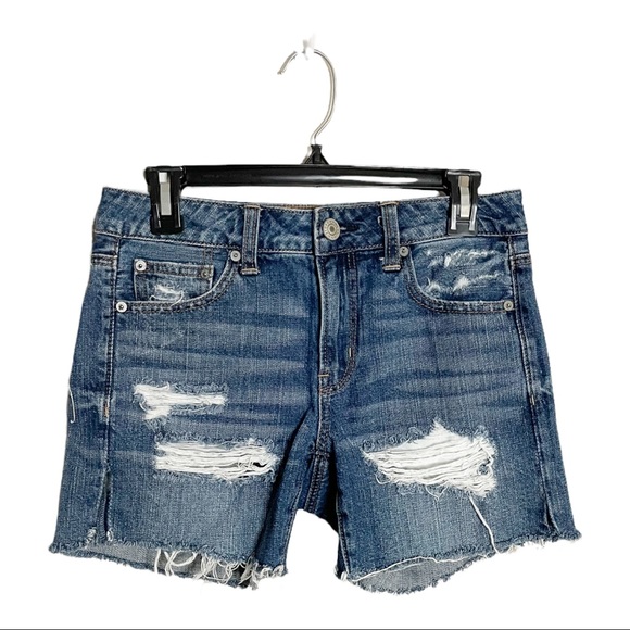 American Eagle Outfitters Pants - American Eagle Denim Shorts Tomgirl Midi Short Distressed Blue Size 0